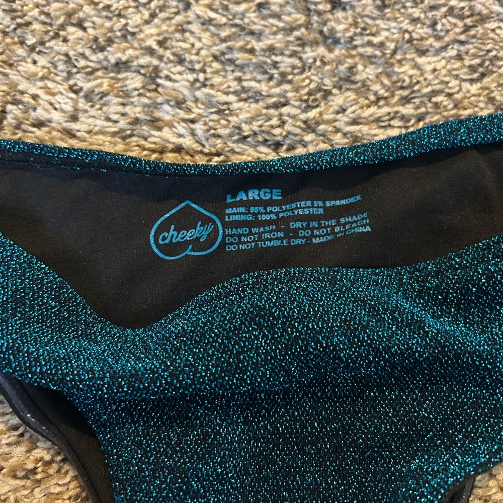 Cheeky Polewear Bikini Cut Bottom in Peacock - Picture 2 of 4